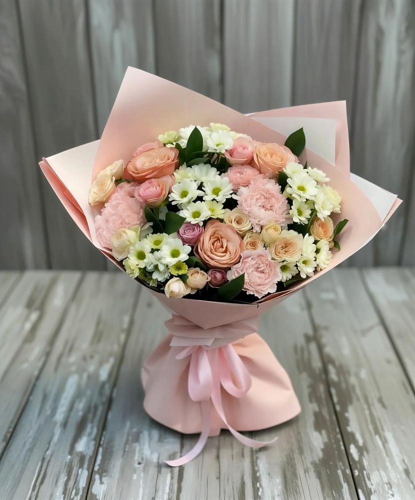 Букет цветов из: Гвоздики, Розы и Хризантемы в Оби