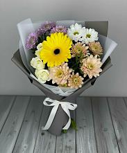 Букет цветов из:  Розы, Герберы и Хризантемы в Оби