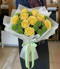 Букет цветов из:  Хризантемы и Розы в Оби