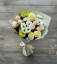 Букет цветов из:  Альстромерии, Розы и Хризантемы в Оби