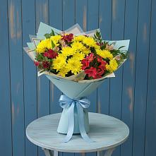 Букет цветов из:  Альстромерии и Хризантемы в Оби