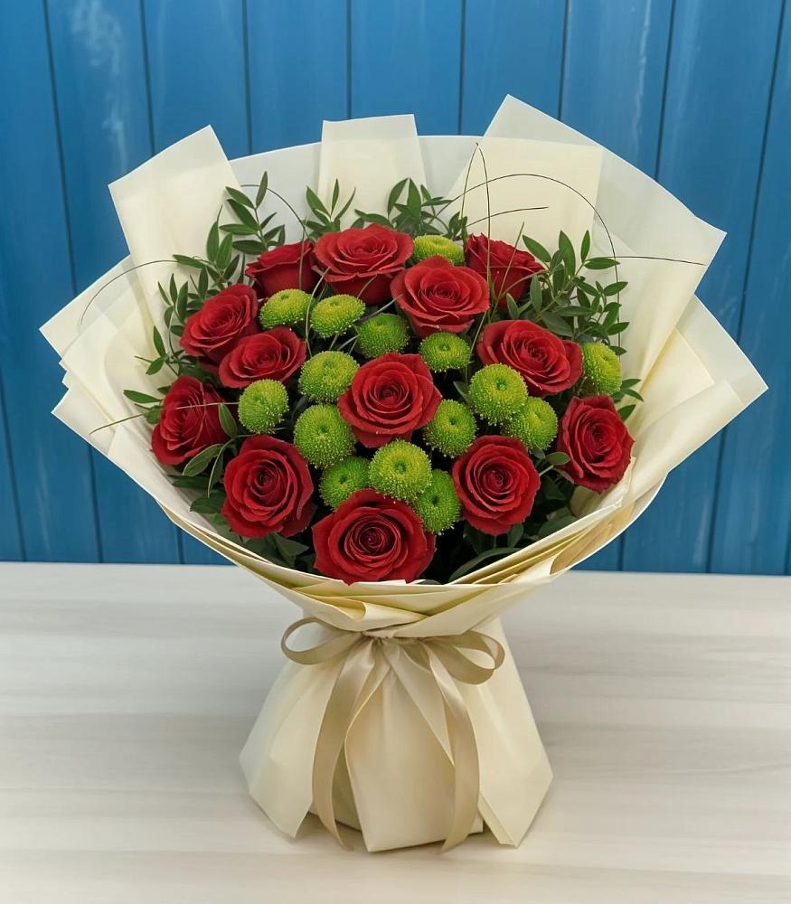 Букет цветов из: Розы и Хризантемы в Оби